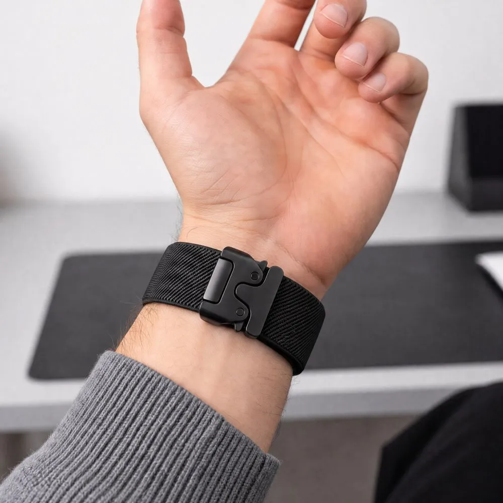 Samsung Galaxy Watch 8 Viedpulksteņu siksniņas melns TECH-PROTECT NYLON CLASP (40/44/46 MM)
