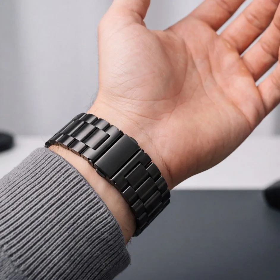 Samsung Galaxy Watch 8 Viedpulksteņu siksniņas melns TECH-PROTECT STAINLESS (40/44/46 MM)