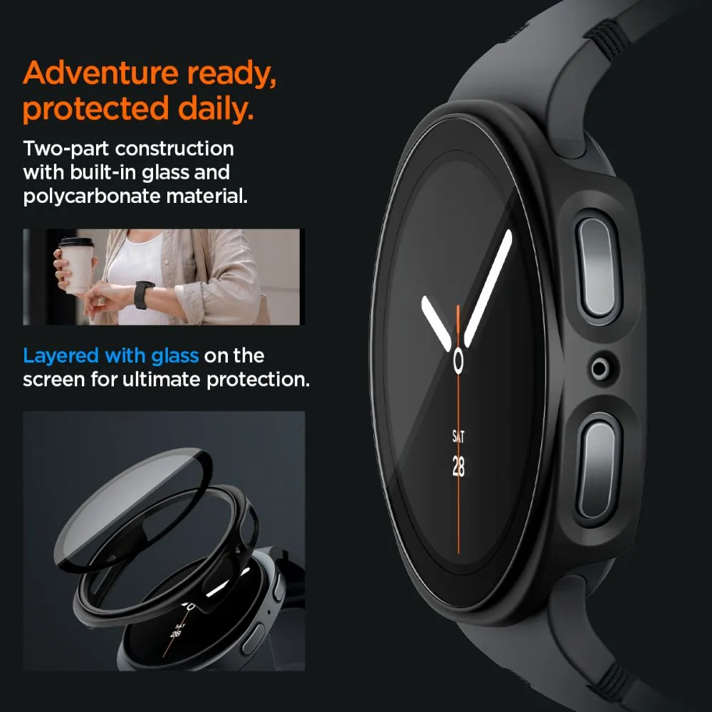 Samsung Galaxy Watch 8 Aizsargvāciņi un maciņi melns SPIGEN THIN FIT 360 (44 MM)