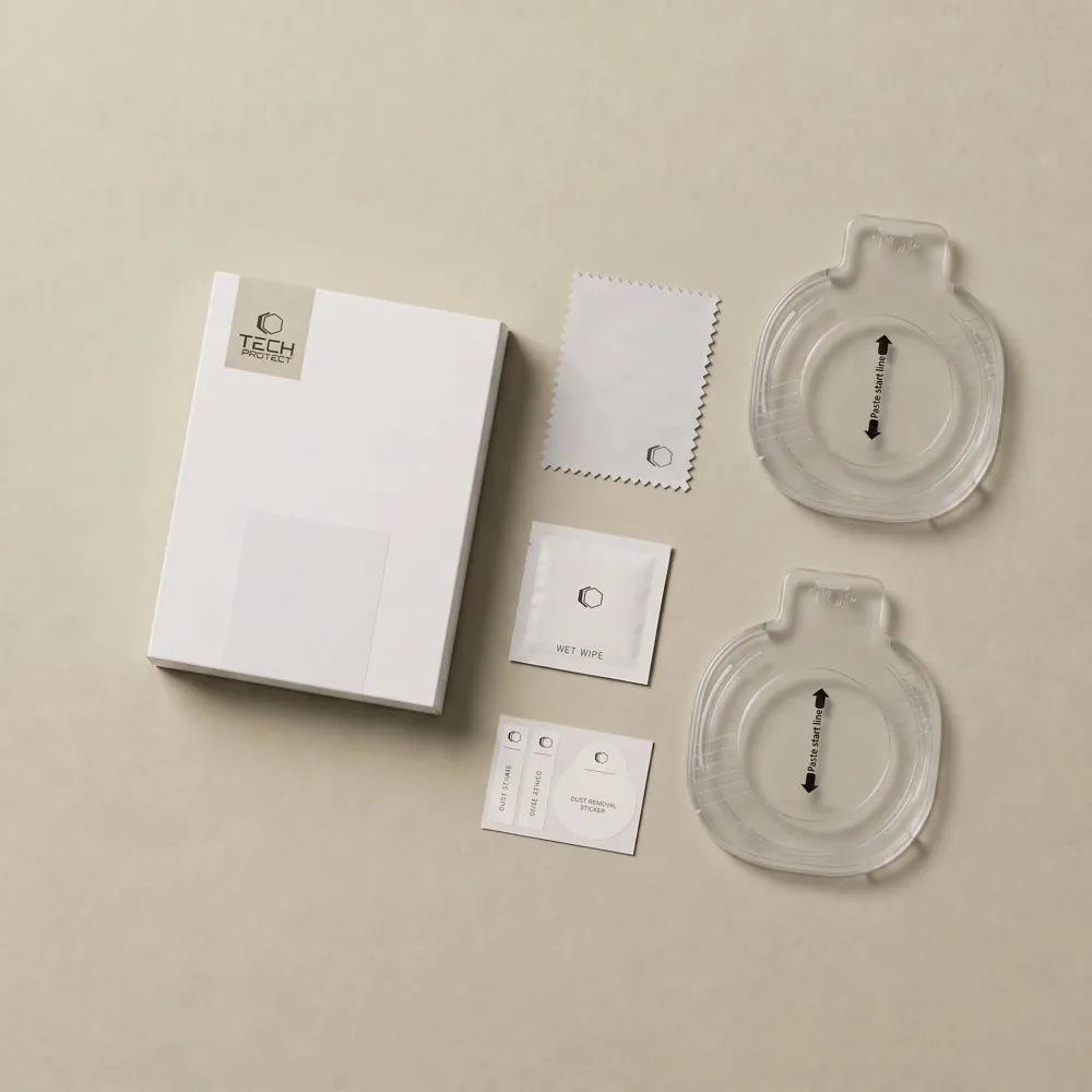 Samsung Galaxy Watch 8 viedpulksteņa aizsargstikls  TECH-PROTECT EASY SET+ 2-PACK (40 MM)