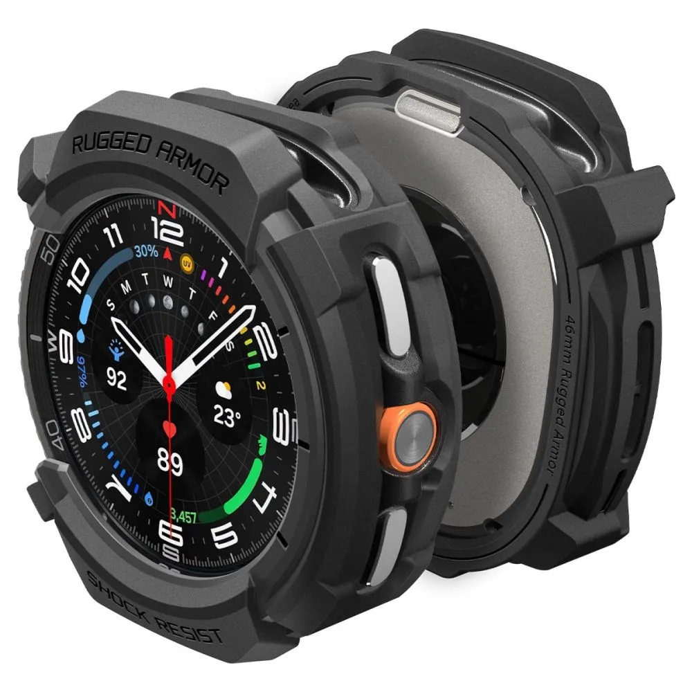 Samsung Galaxy Watch 8 Classic siksniņa melns SPIGEN RUGGED ARMOR (46 MM)