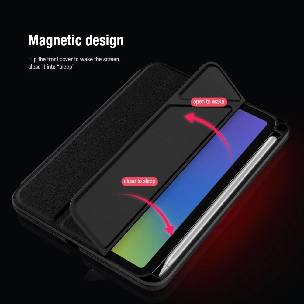 Apple iPad Mini 7 tablet suojakuori, suojakotelo sininen Nillkin Bevel Leather