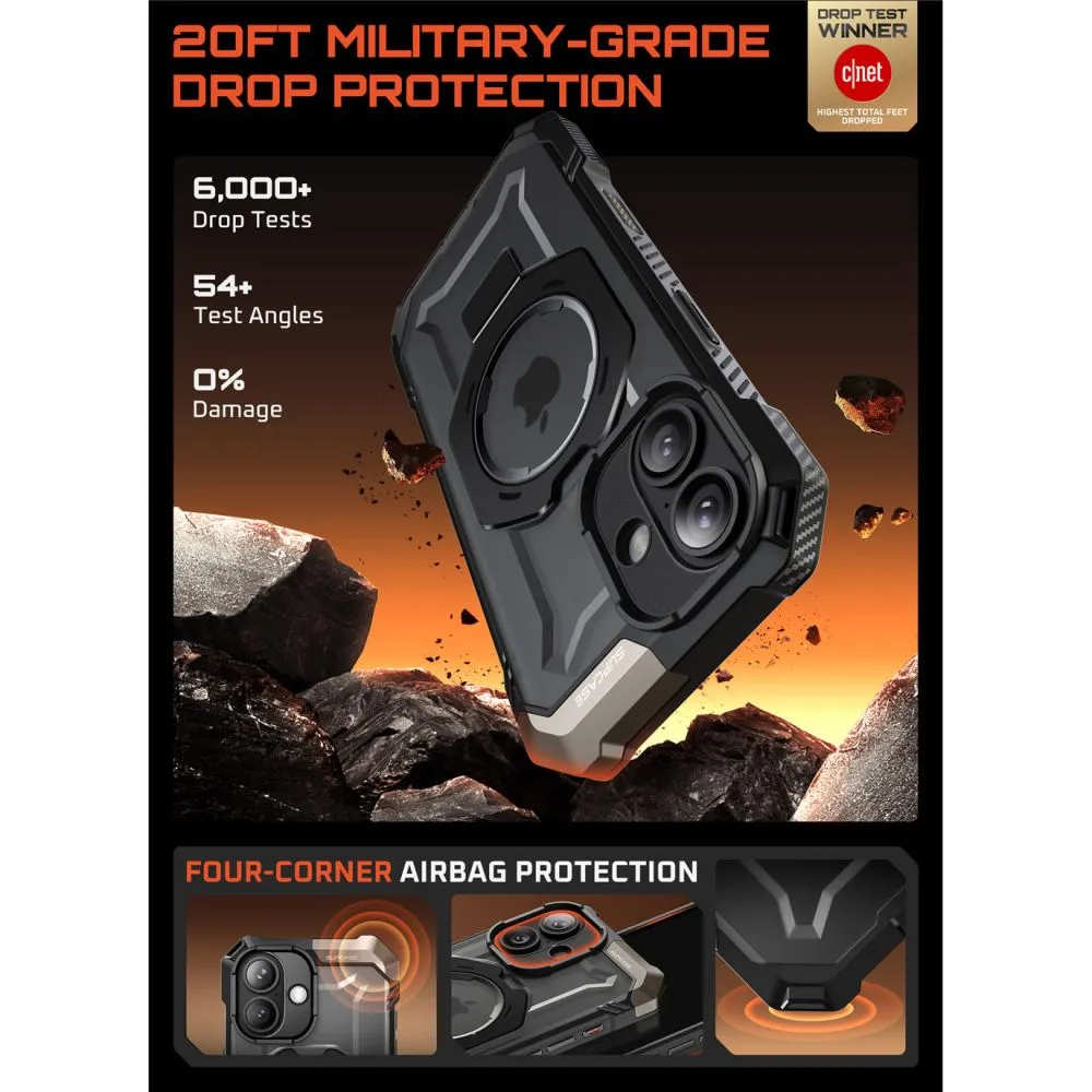 Apple iPhone 17 dėklas Juoda SUPCASE UB GRIP MAG MAGSAFE