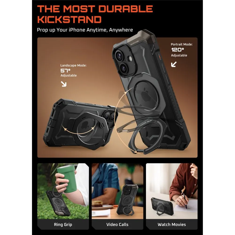 Apple iPhone 17 dėklas Juoda SUPCASE UB GRIP MAG MAGSAFE