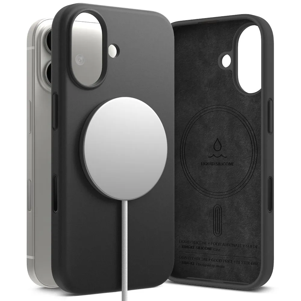 Apple iPhone 17 dėklas Juoda RINGKE SILICONE MAGNETIC MAGSAFE
