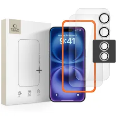 iPhone iPhone 17 apsauginis stiklas TECH-PROTECT EASY SET+ 3-PACK Apple iPhone 17