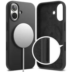 Apple iPhone 17 dėklas Juoda RINGKE SILICONE MAGNETIC MAGSAFE