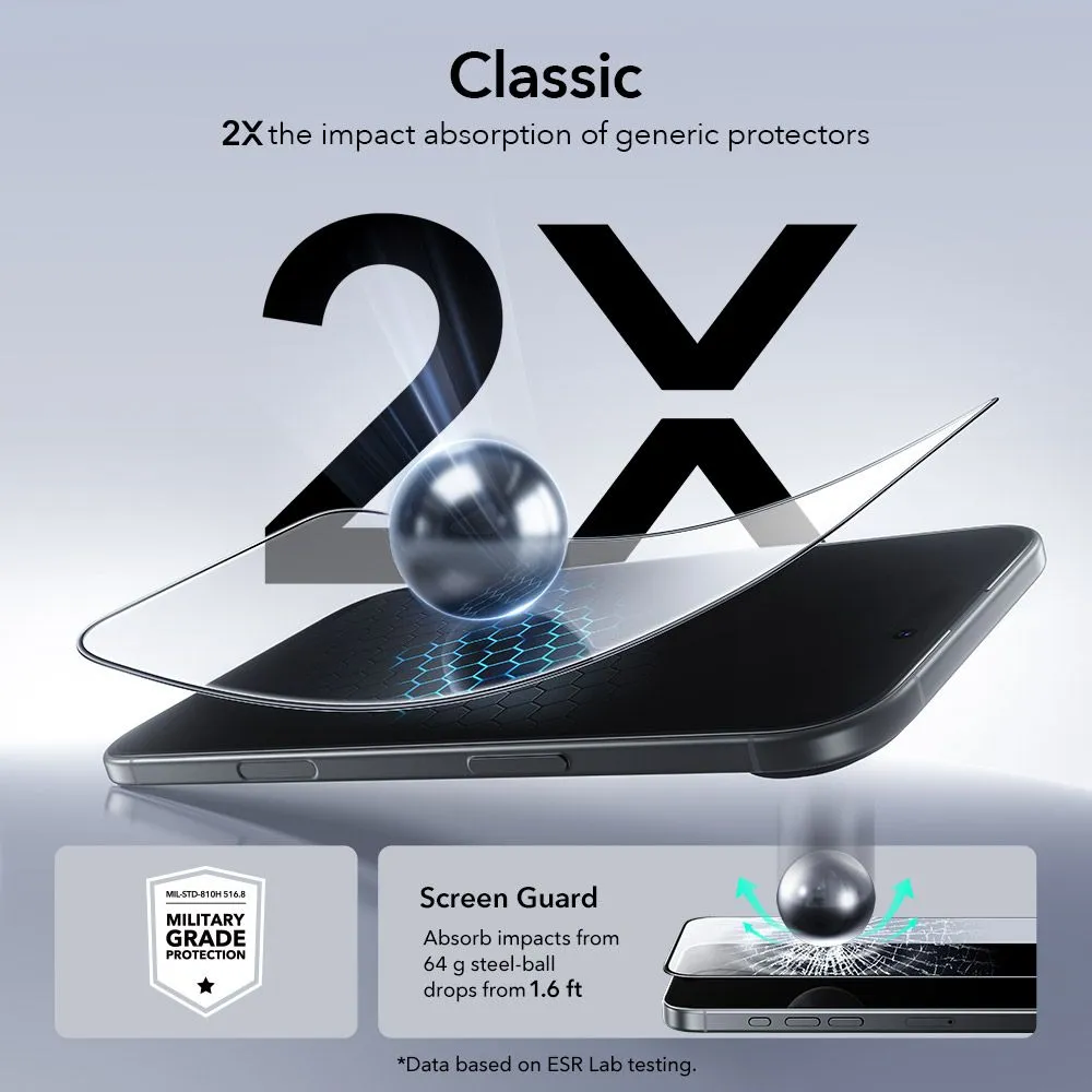 Apple iPhone 17 Air skärmskydd  ESR ULTRAFIT TEMPERED GLASS 2-PACK