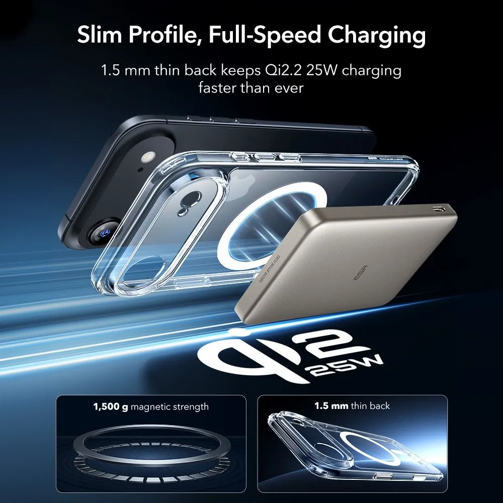 Apple iPhone 17 Air skal transparent ESR CLASSIC HYBRID MAGSAFE & TEMPERED GLASS
