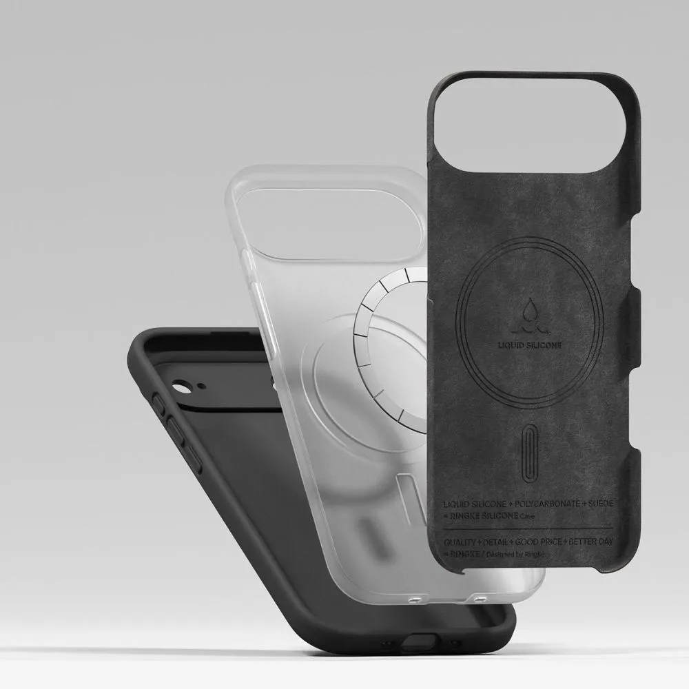 Apple iPhone 17 Air vāciņš melns RINGKE SILICONE MAGNETIC MAGSAFE