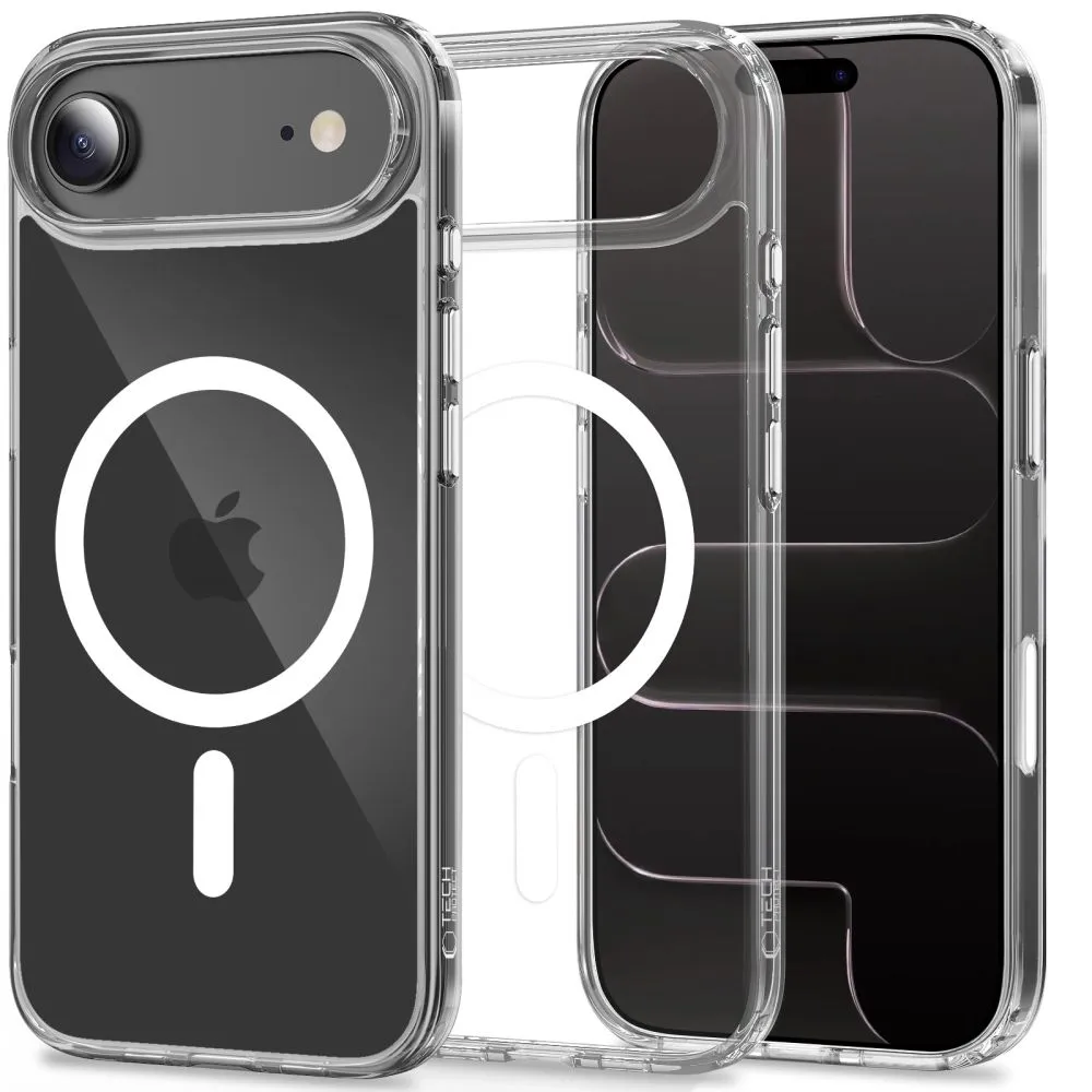 Apple iPhone 17 Air dėklas skaidrus TECH-PROTECT FLEXAIR HYBRID CC MAGSAFE