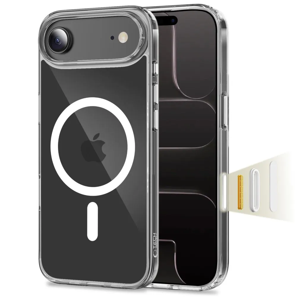 Apple iPhone 17 Air dėklas skaidrus TECH-PROTECT FLEXAIR HYBRID CC MAGSAFE