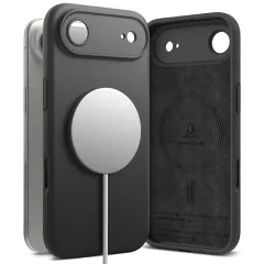 Apple iPhone 17 Air skal svart RINGKE SILICONE MAGNETIC MAGSAFE