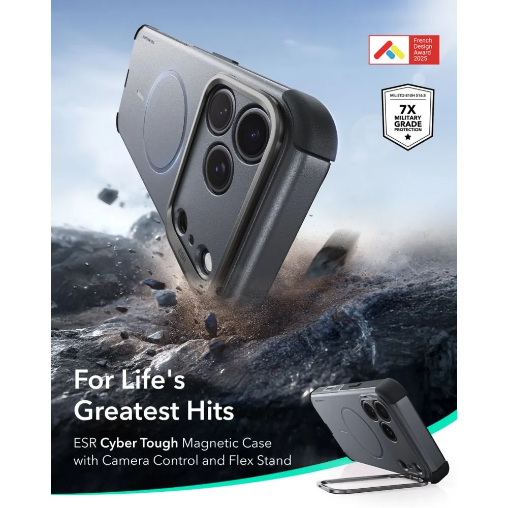 Apple iPhone 17 Pro Telefona vāciņš ESR CYBER TOUGH KICKSTAND MAGSAFE