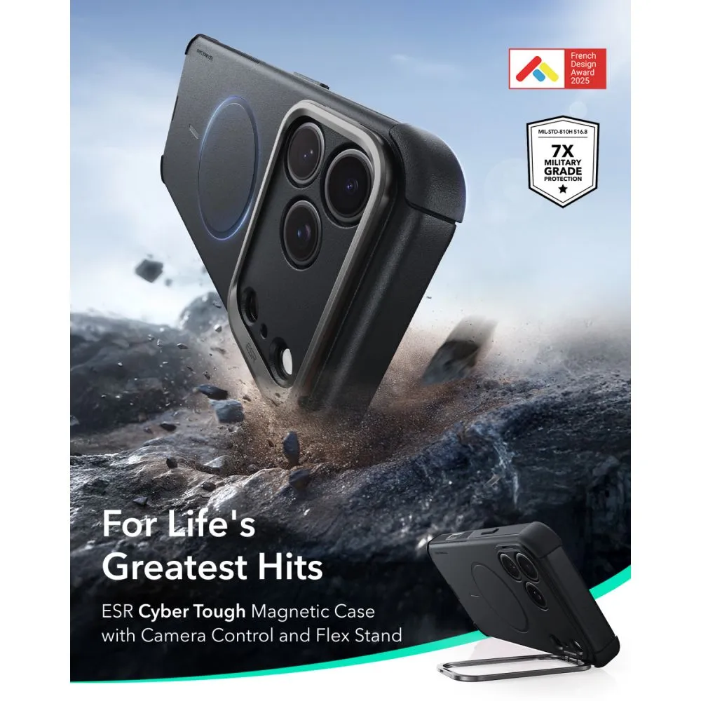 Apple iPhone 17 Pro Telefona vāciņš  ESR CYBER TOUGH KICKSTAND MAGSAFE