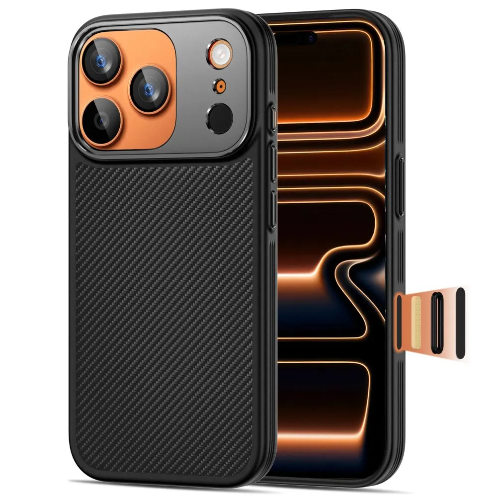 Apple iPhone 17 Pro skal svart TECH-PROTECT KEVLAR ARAMID CC MAGSAFE