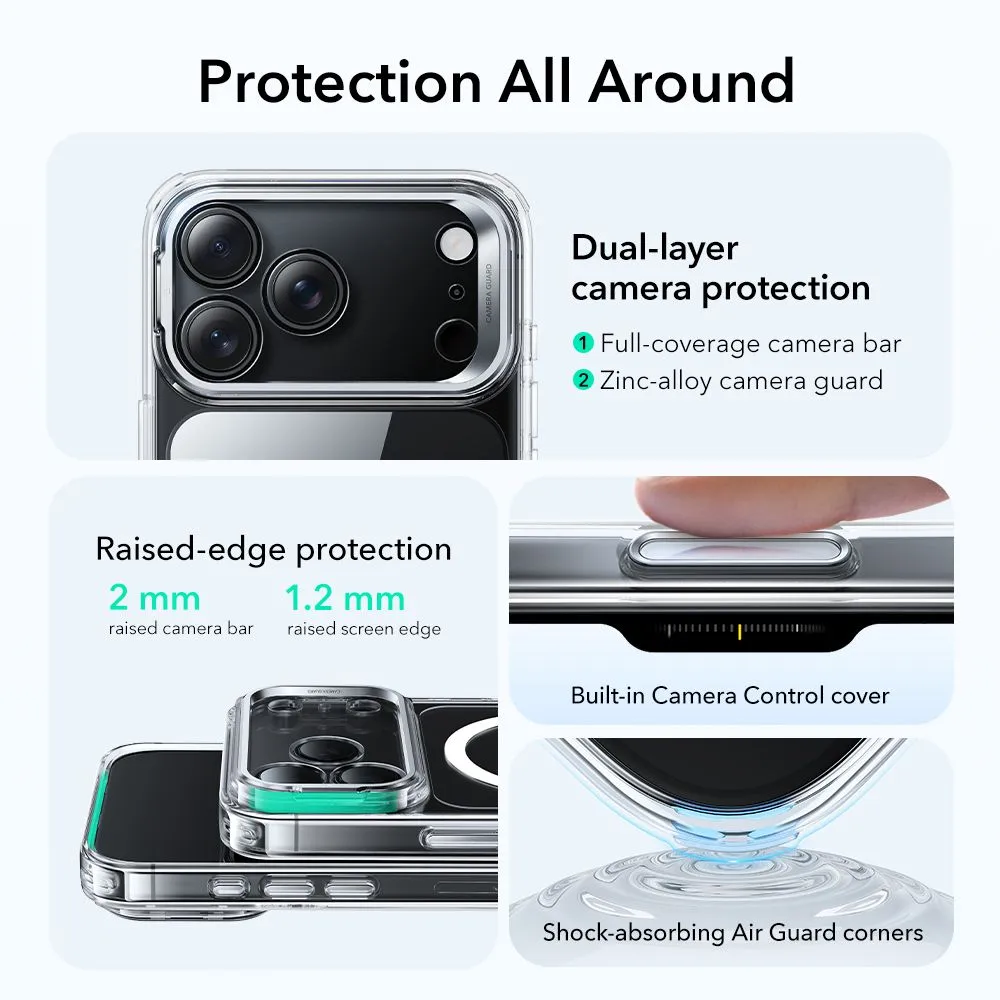 Apple iPhone 17 Pro Max suojakuori läpinäkyvä ESR CLASSIC HYBRID KICKSTAND MAGSAFE