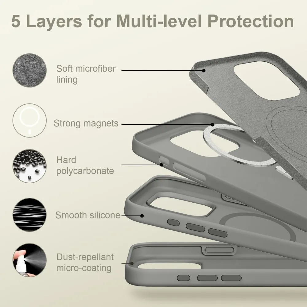 Apple iPhone 17 Pro Max suojakuori harmaa TECH-PROTECT SILICONE MAGSAFE