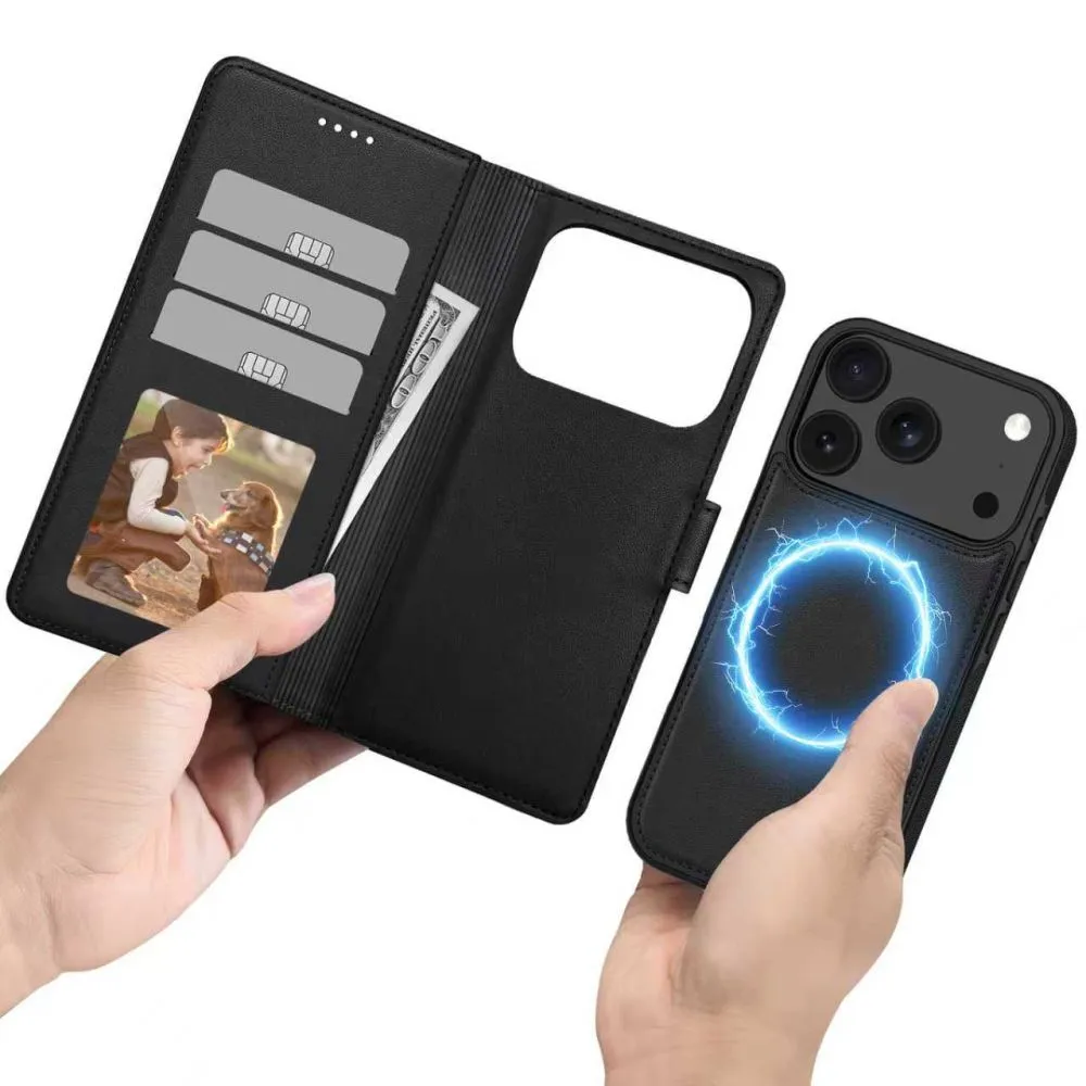 Apple iPhone 17 Pro Max suojakotelo musta TECH-PROTECT WALLET MAGSAFE