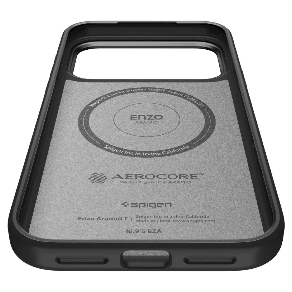 Apple iPhone 17 Pro Max suojakuori musta SPIGEN ENZO ARAMID ”T” MAG MAGSAFE