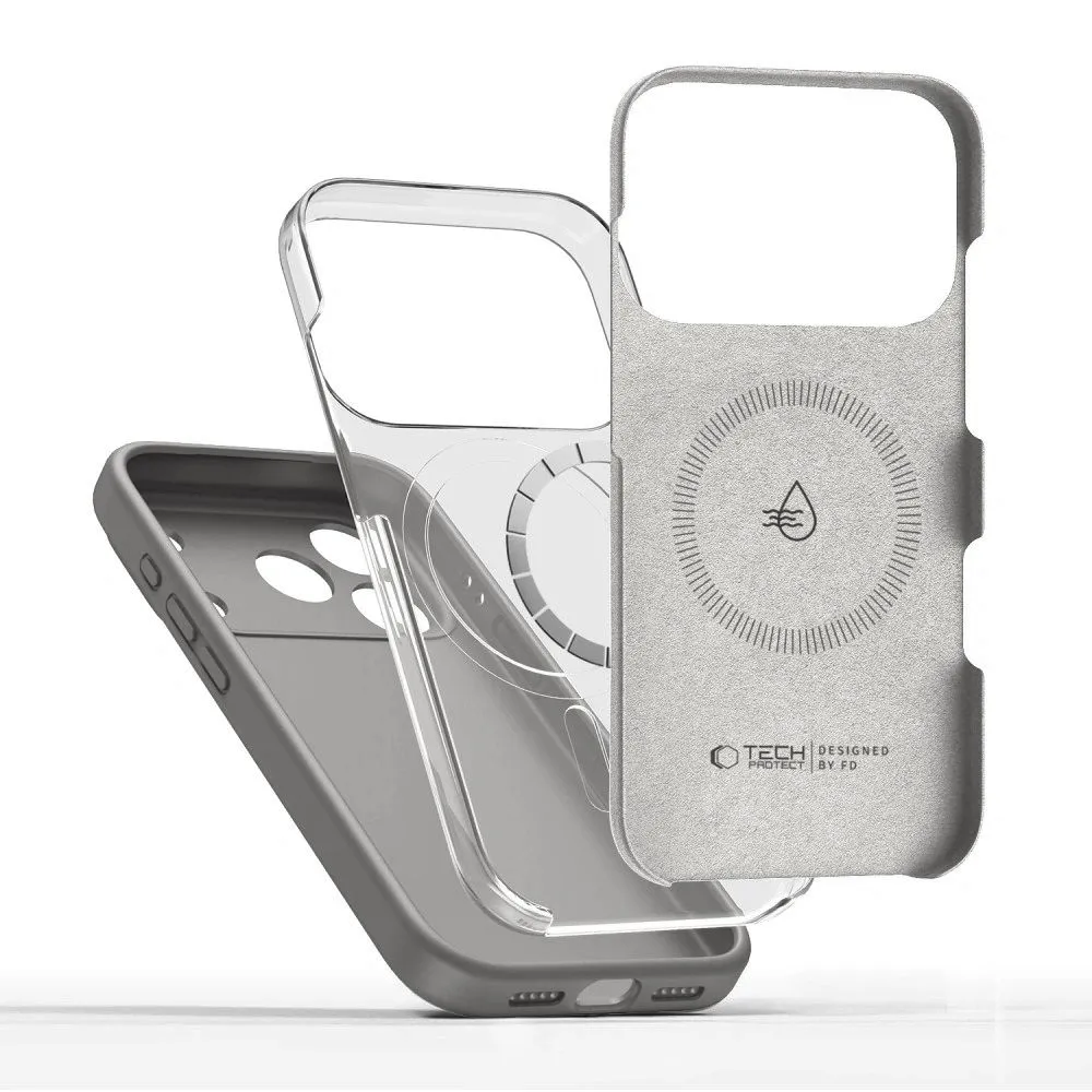 Apple iPhone 17 Pro Max suojakuori harmaa TECH-PROTECT SILICONE MAGSAFE