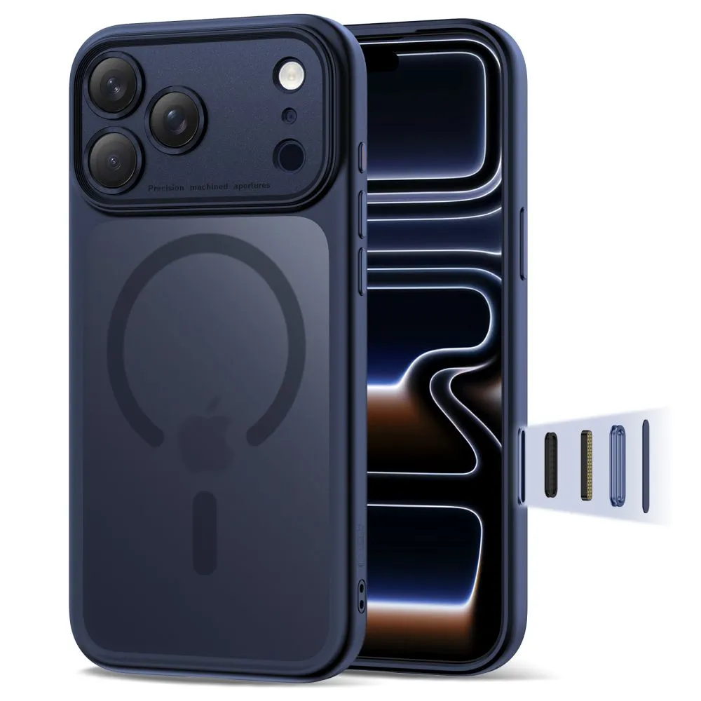 Apple iPhone 17 Pro Max suojakuori sininen TECH-PROTECT MAGPEAK MAGSAFE CC