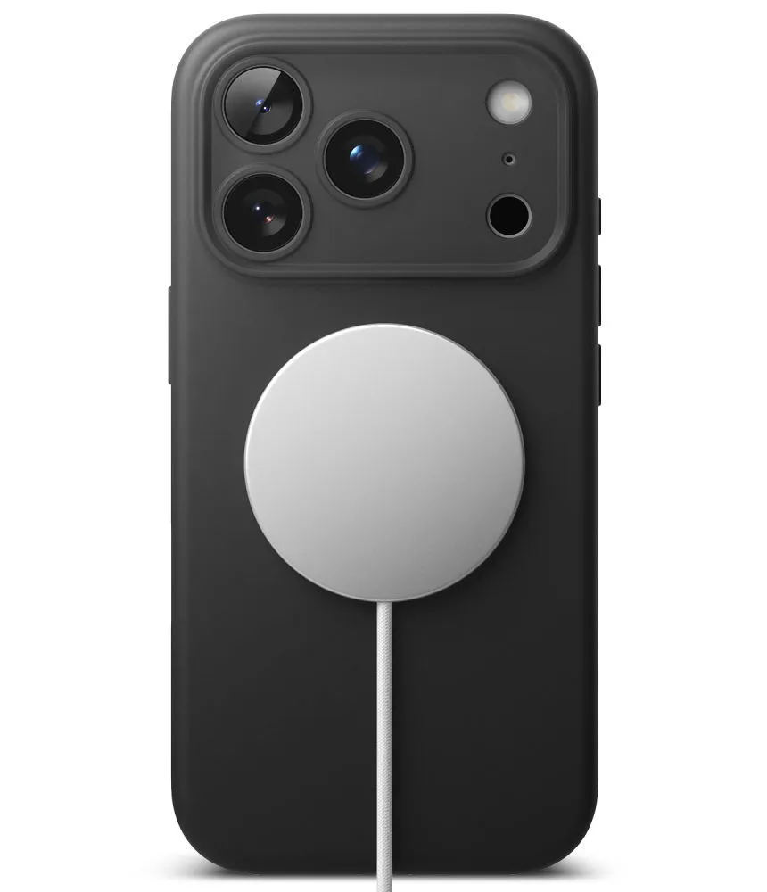 Apple iPhone 17 Pro Max skal svart RINGKE SILICONE MAGNETIC MAGSAFE