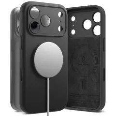 Apple iPhone 17 Pro Max suojakuori musta RINGKE SILICONE MAGNETIC MAGSAFE