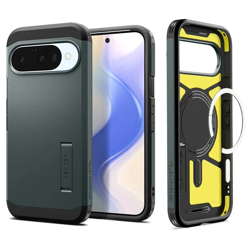 Google Pixel 10 suojakuori vihreä SPIGEN TOUGH ARMOR MAG MAGSAFE