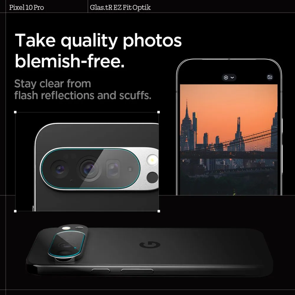 Google Pixel 10 Pro skärmskydd  SPIGEN OPTIK GLAS.TR CAMERA PROTECTOR 2-PACK