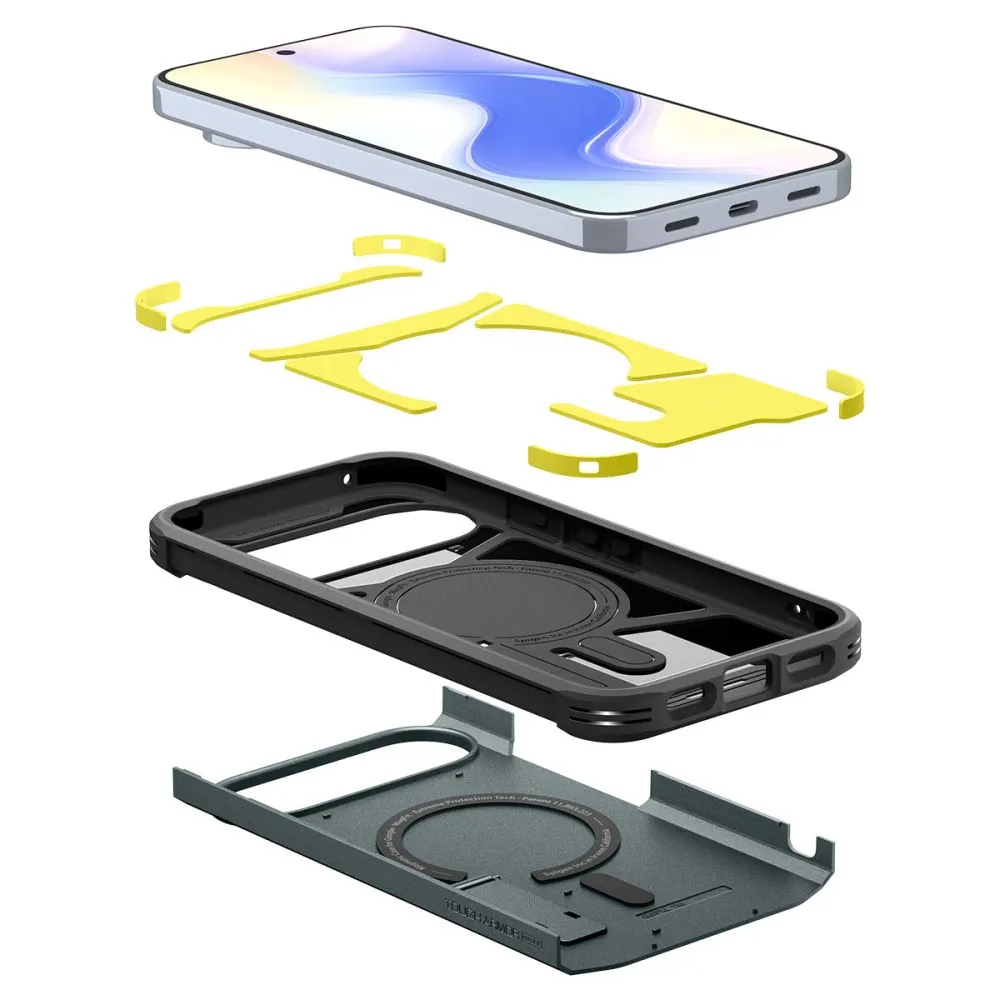 Google Pixel 10 Pro XL dėklas žalia SPIGEN TOUGH ARMOR MAG MAGSAFE