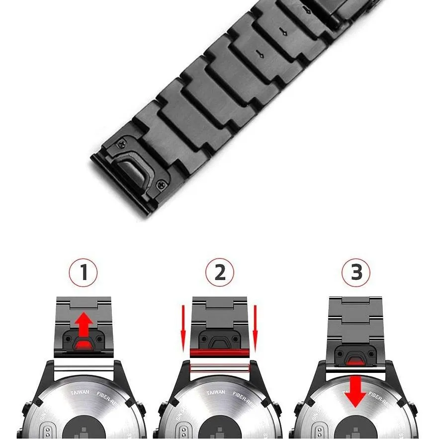 Garmin Fenix 6X / PRO 7 X/ 8 (51 MM) siksniņa melns TECH-PROTECT STEELBAND 3 5X 3HR PLUS 7X