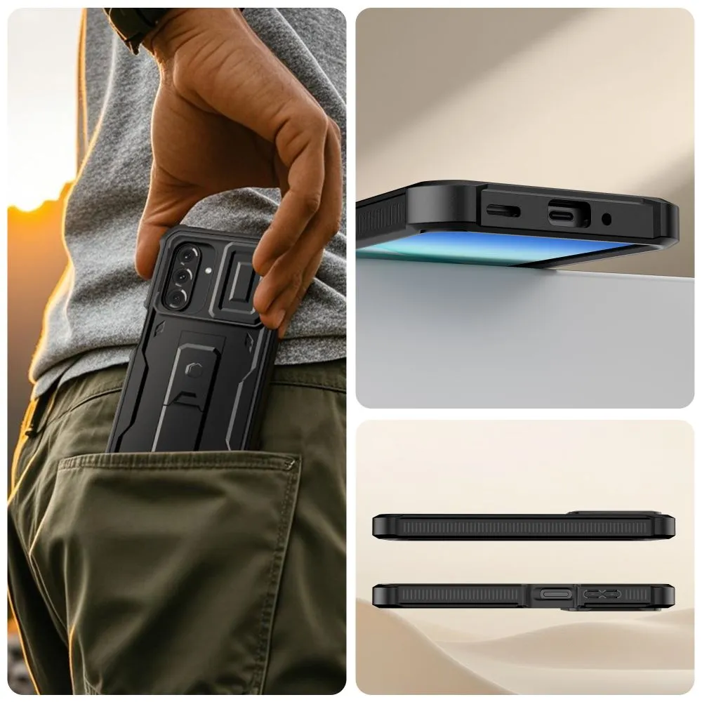 Samsung Galaxy A17 4G/5G vāciņš melns TECH-PROTECT KEVLAR CAM+ 4G / 5G