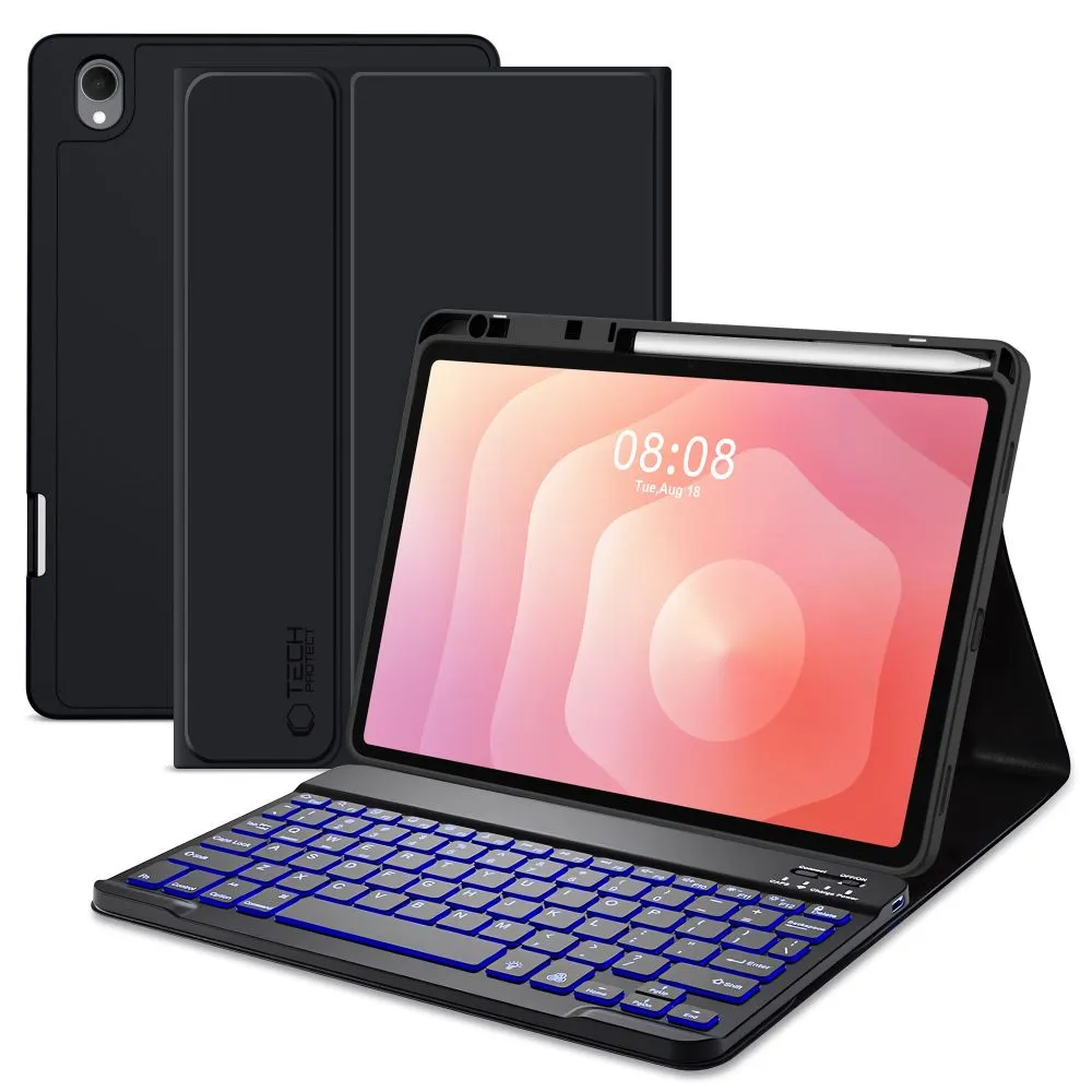 Samsung Galaxy Tab S11 11.0 maciņš melns TECH-PROTECT SC PEN + KEYBOARD X730 / X736B