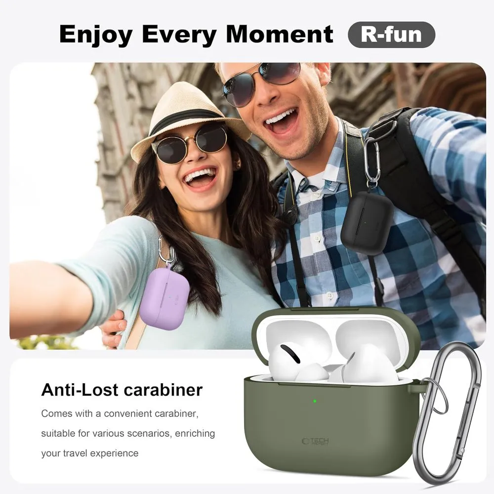 Apple AirPods Pro 3 suojakuori, suojakotelo  TECH-PROTECT SILICONE HOOK
