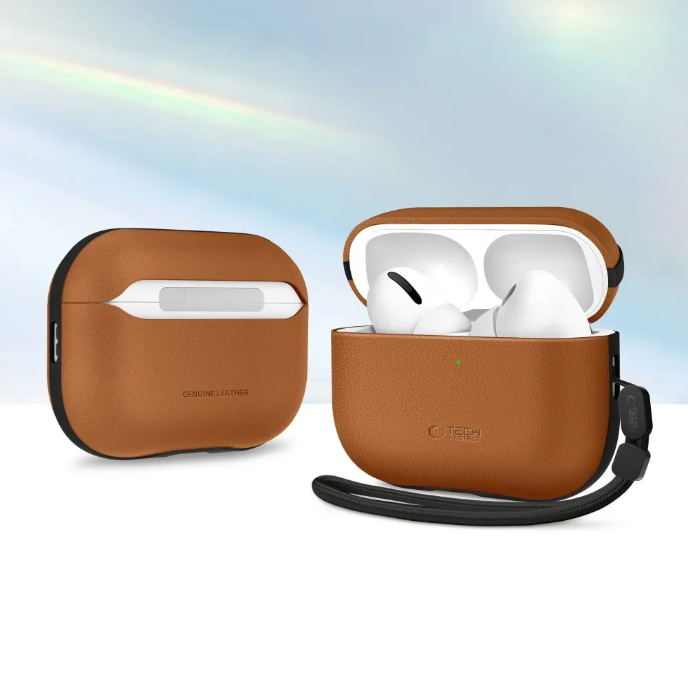 Apple AirPods Pro 3 Aizsargvāciņi un maciņi brūns TECH-PROTECT NATURALFIT
