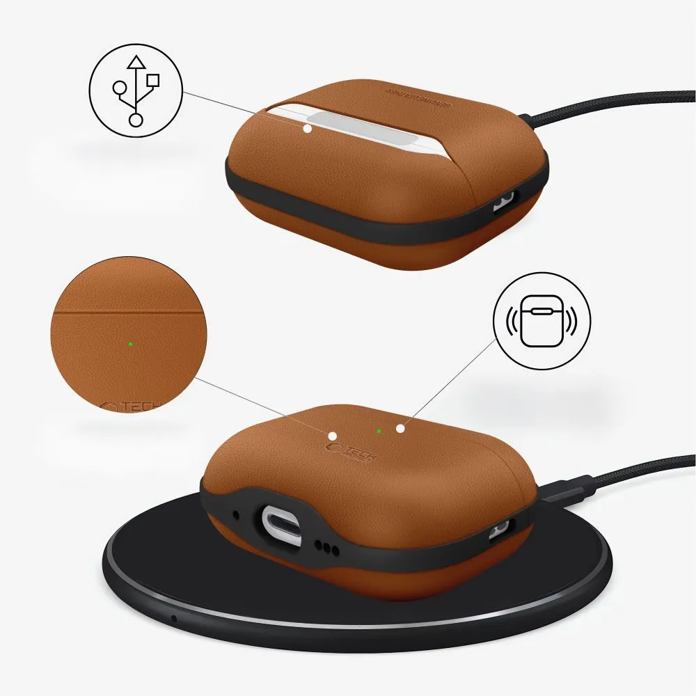 Apple AirPods Pro 3 Aizsargvāciņi un maciņi brūns TECH-PROTECT NATURALFIT