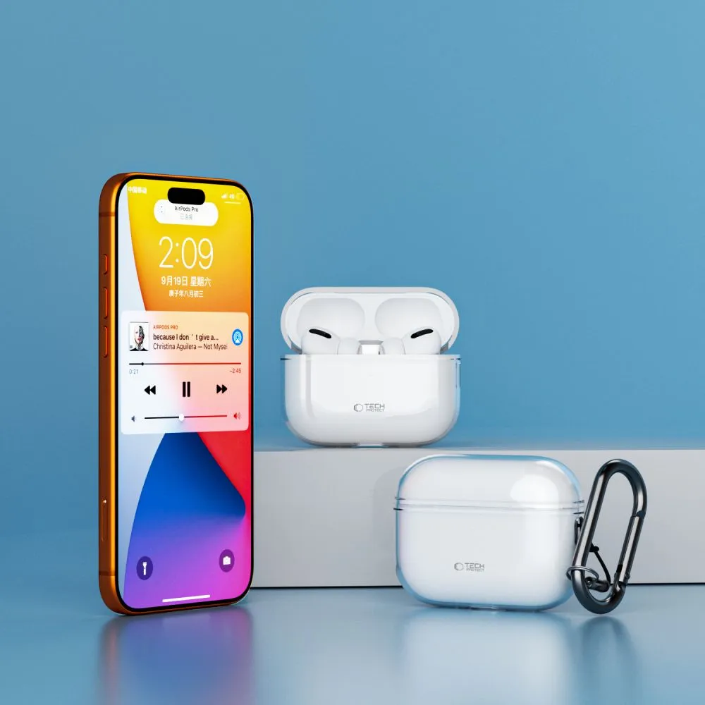Apple AirPods Pro 3 maciņš caurspīdīgs TECH-PROTECT FLEXAIR