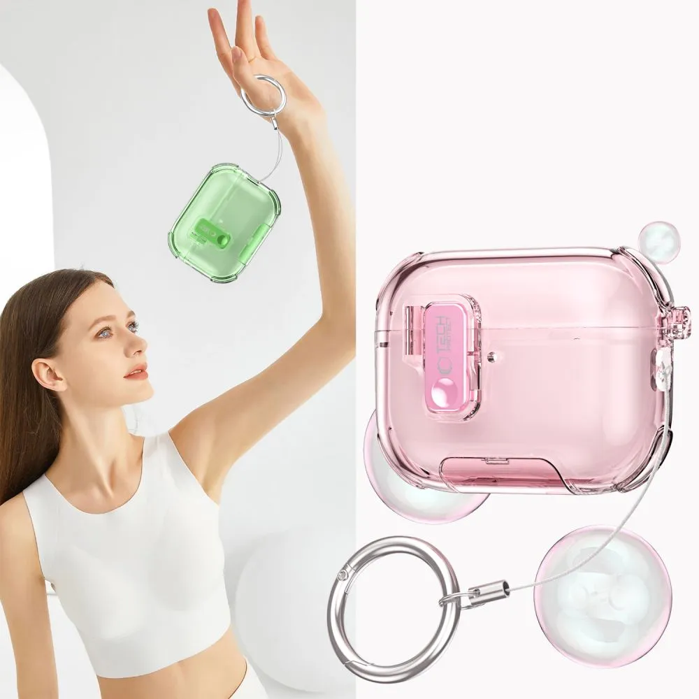 Apple AirPods Pro 3 Aizsargvāciņi un maciņi caurspīdīgs TECH-PROTECT BOUNCE PRO