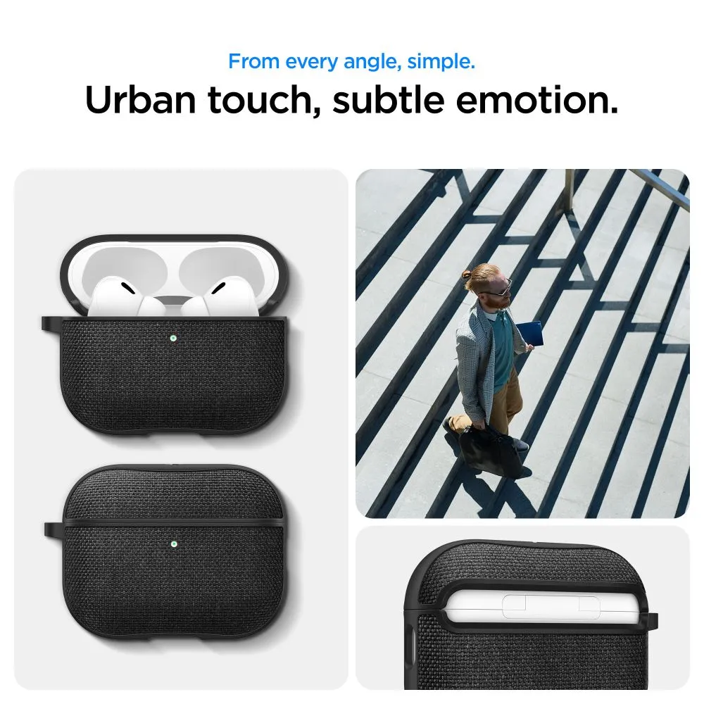 Apple AirPods Pro 3 suojakuori, suojakotelo musta SPIGEN URBAN FIT
