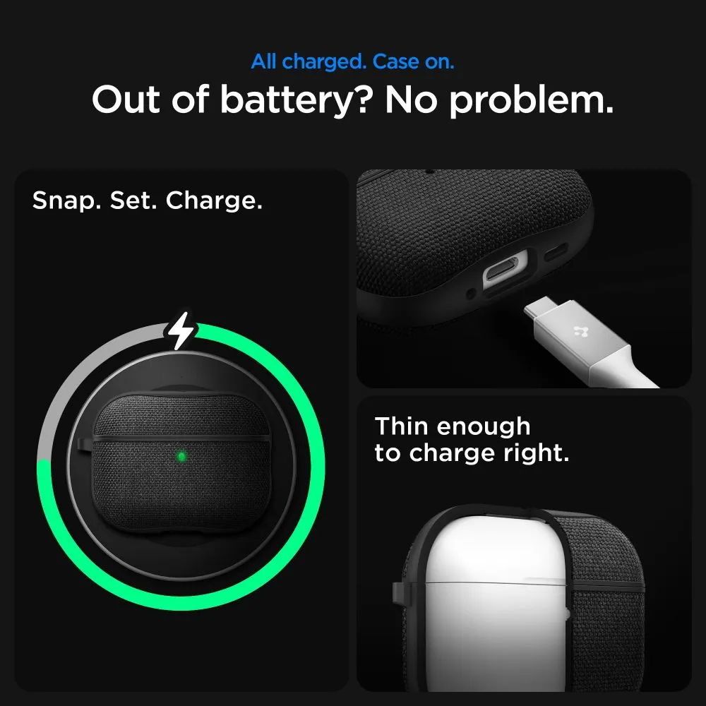 Apple AirPods Pro 3 suojakuori, suojakotelo musta SPIGEN URBAN FIT