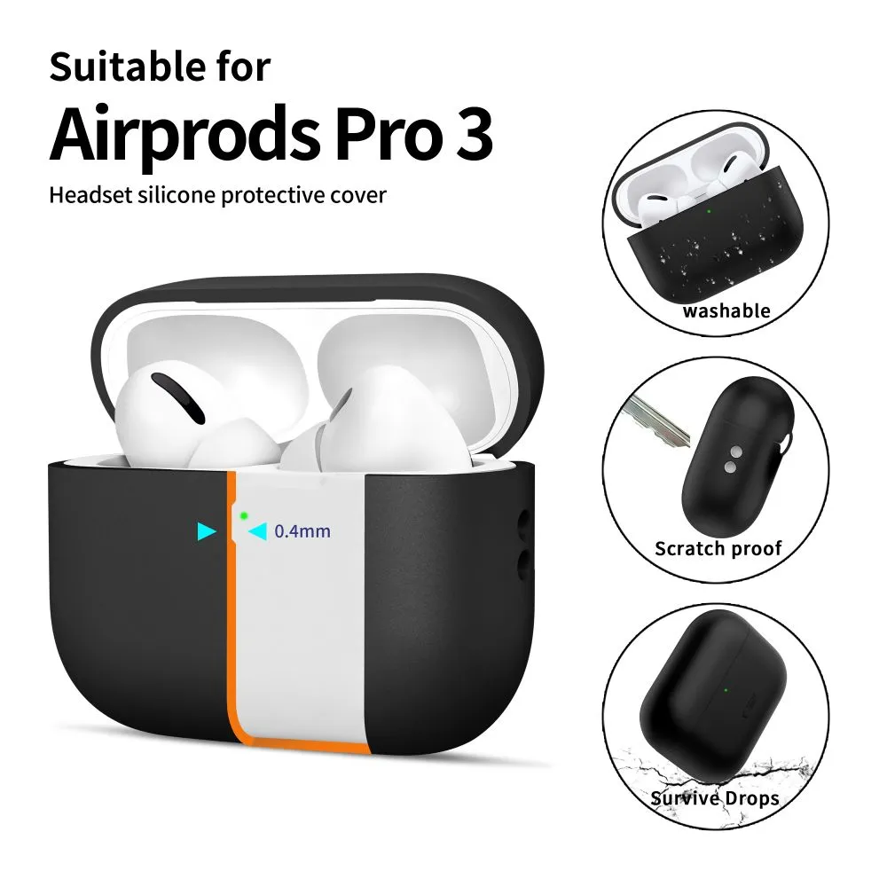 Apple AirPods Pro 3 maciņš melns TECH-PROTECT SILICONE