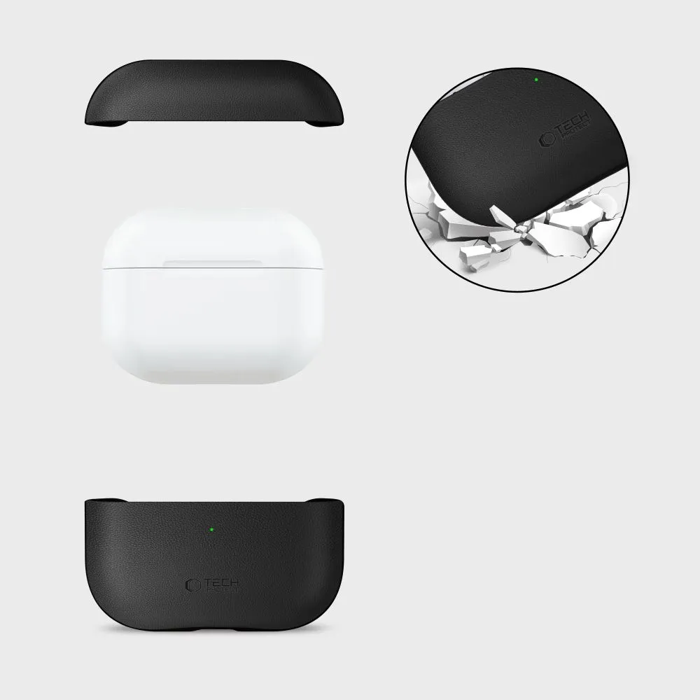 Apple AirPods Pro 3 Aizsargvāciņi un maciņi melns TECH-PROTECT NATURALFIT