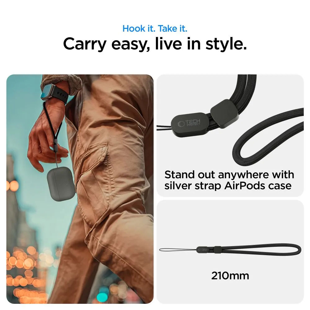 Apple AirPods Pro 3 Aizsargvāciņi un maciņi zaļš TECH-PROTECT NATURALFIT