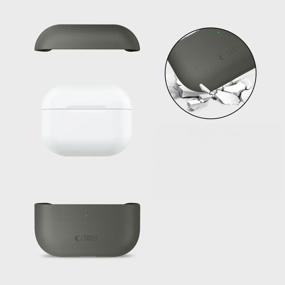 Apple AirPods Pro 3 Aizsargvāciņi un maciņi zaļš TECH-PROTECT NATURALFIT