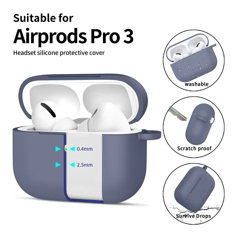 Apple AirPods Pro 3 suojakuori, suojakotelo sininen TECH-PROTECT SILICONE HOOK
