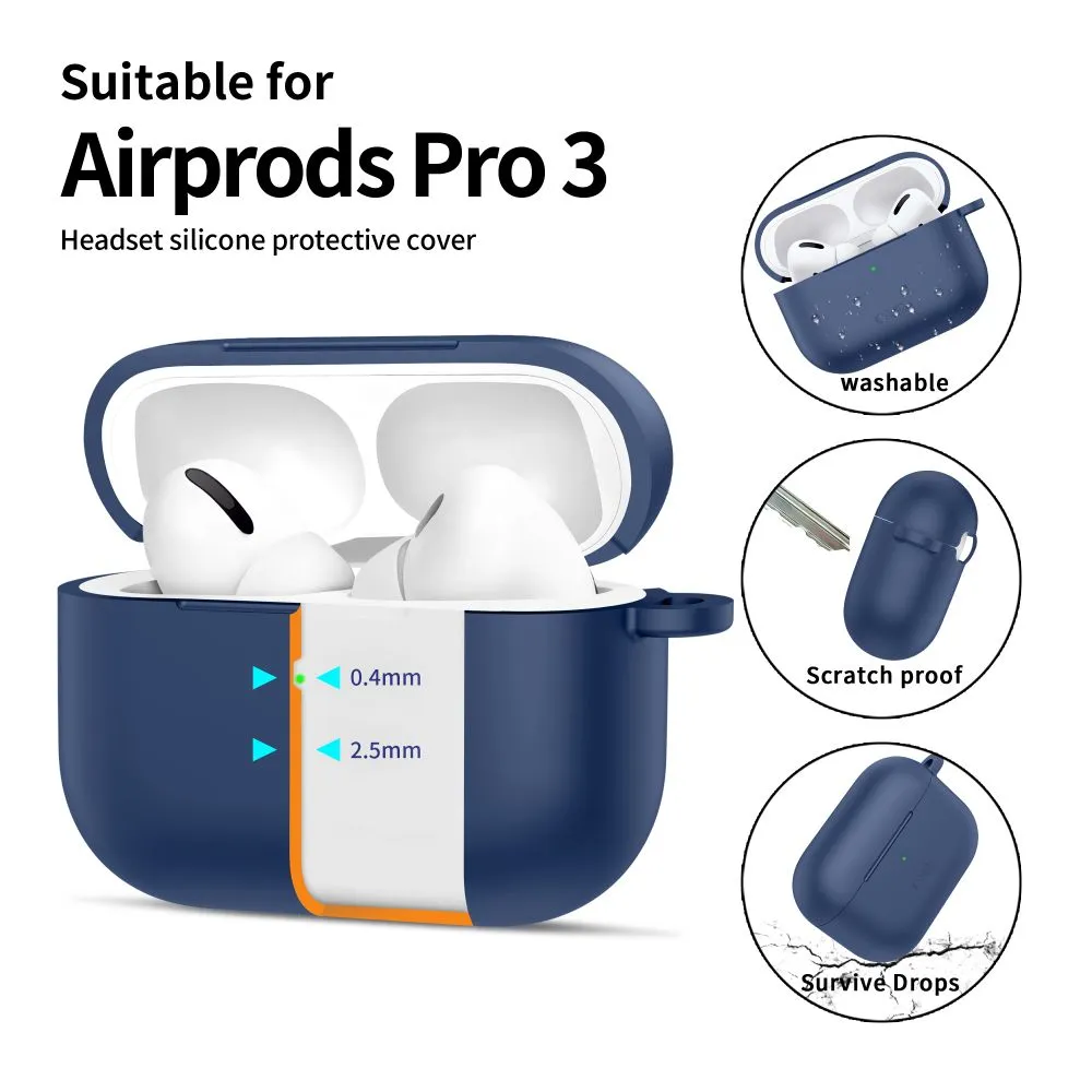Apple AirPods Pro 3 suojakuori, suojakotelo sininen TECH-PROTECT SILICONE HOOK