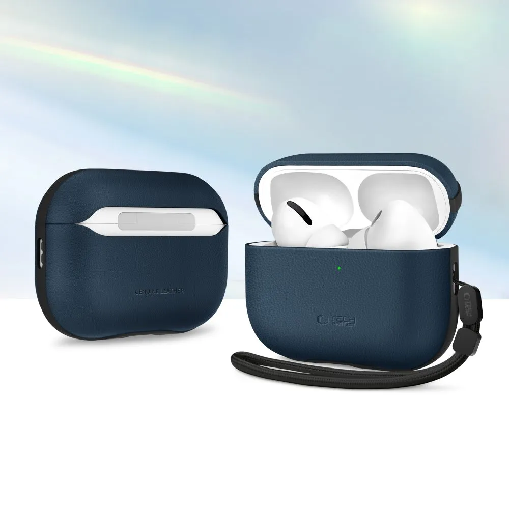 Apple AirPods Pro 3 Aizsargvāciņi un maciņi zils TECH-PROTECT NATURALFIT