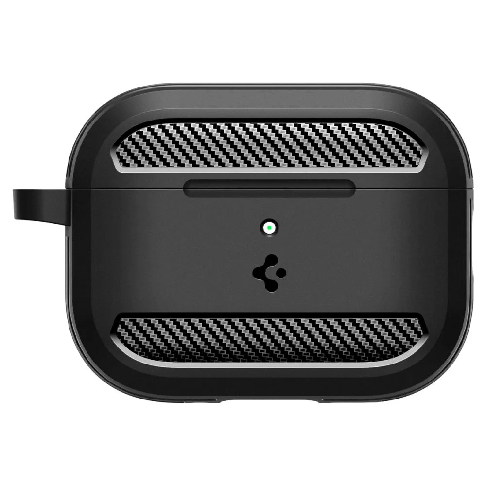 Apple AirPods Pro 3 suojakuori, suojakotelo musta SPIGEN RUGGED ARMOR