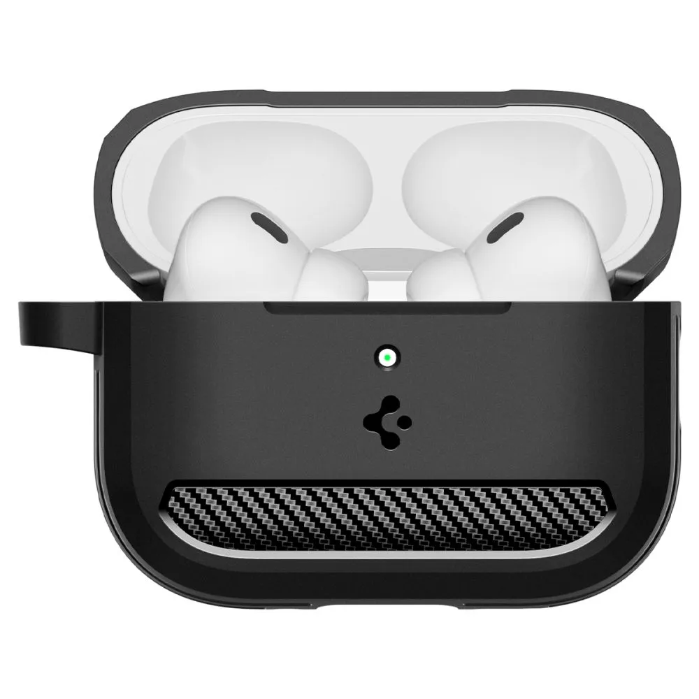 Apple AirPods Pro 3 suojakuori, suojakotelo musta SPIGEN RUGGED ARMOR